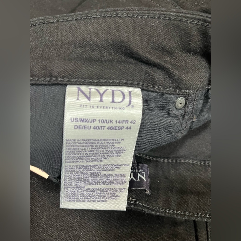 NYDJ Sz 10 Marilyn State, NWT Black Straight, Stretch, Pants Work Play career - Picture 5 of 6